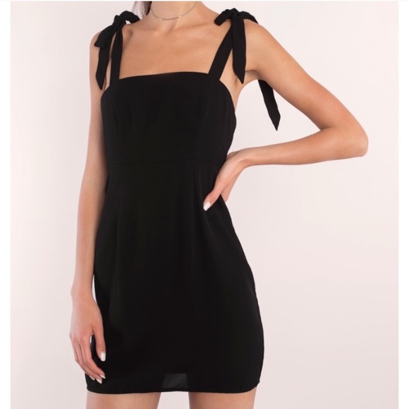 tie strap black dress